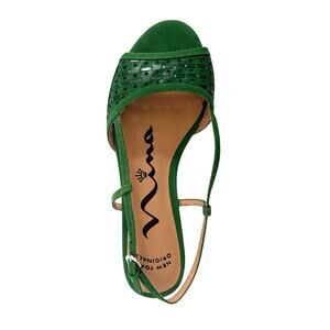 Nina Emerald Green Peep-Toe Slingback Sandal